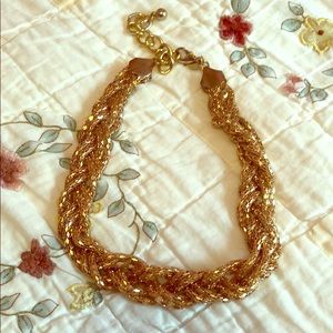 Express chunky rose gold braided necklace